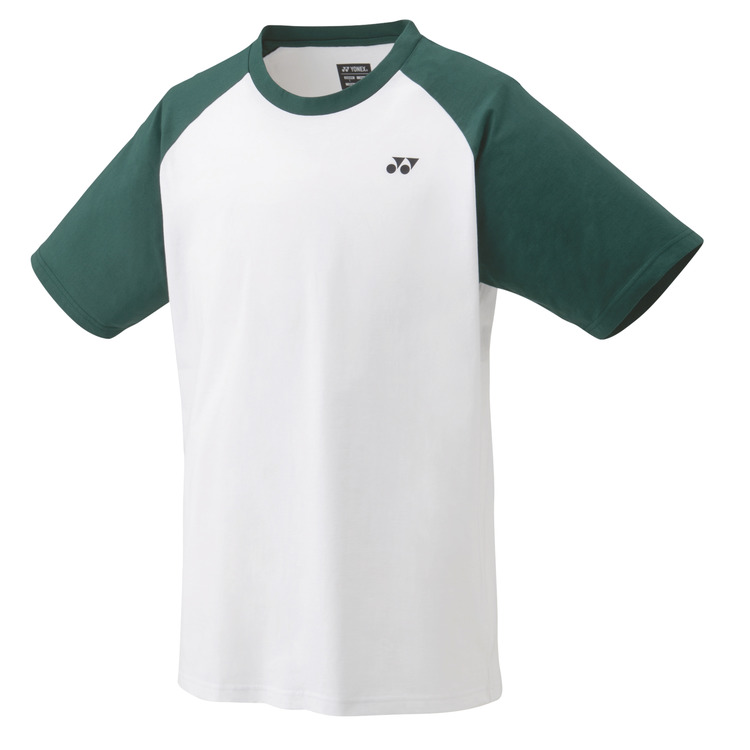 YONEX MEN'S T-SHIRT 16576EX WHITE GREEN (COTTON)