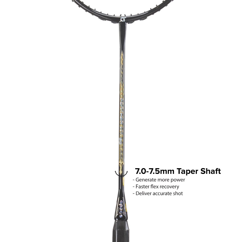 品揃え豊富で (8U) 55 WEIGHT FEATHER APACS BLACK VSMASH | GOLD ラケット