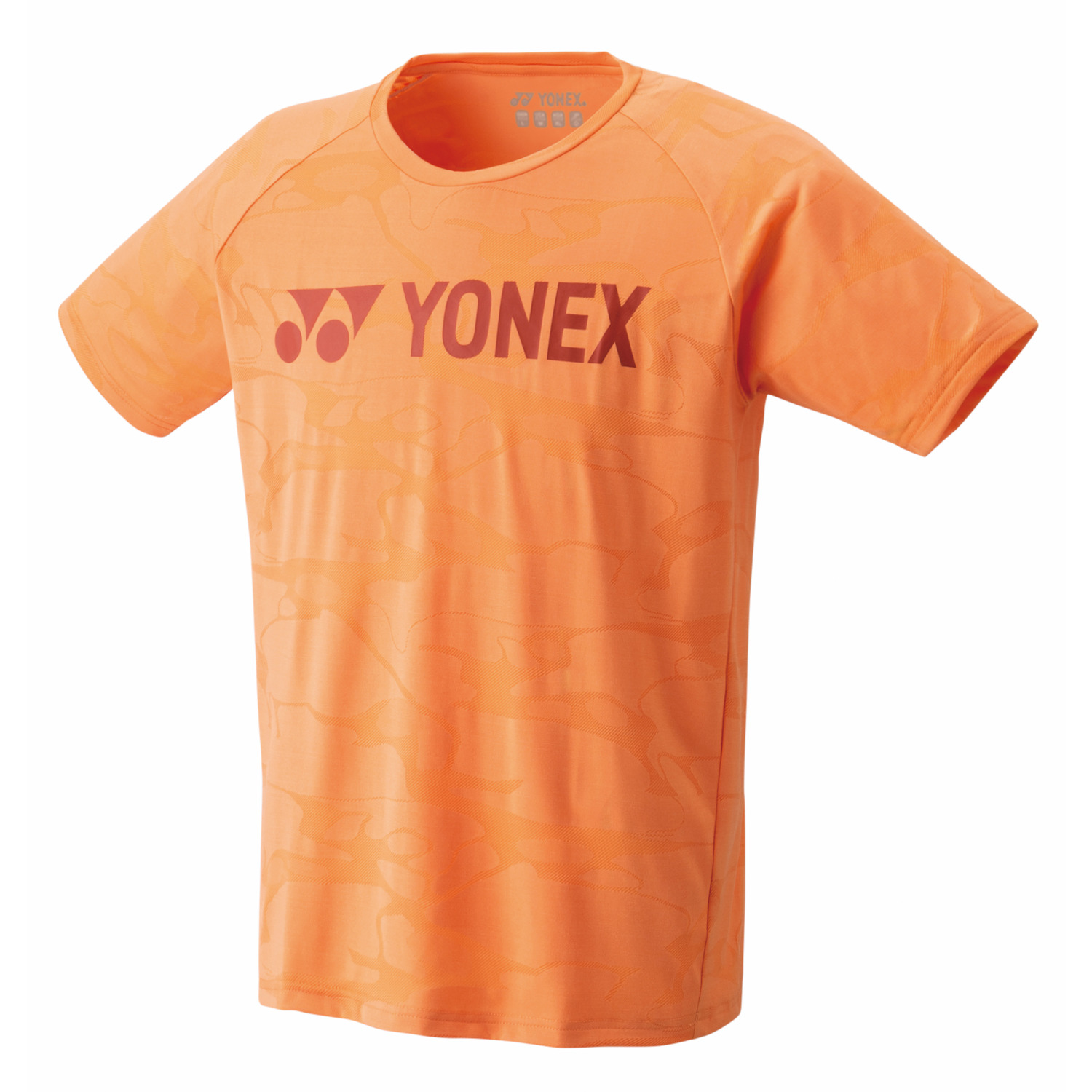 YONEX オレンジ パターン Vネックシャツ YONEX UNISEX T-SHIRT 16656 LIGHT ORANGE (SLIM FIT) (JAPAN)