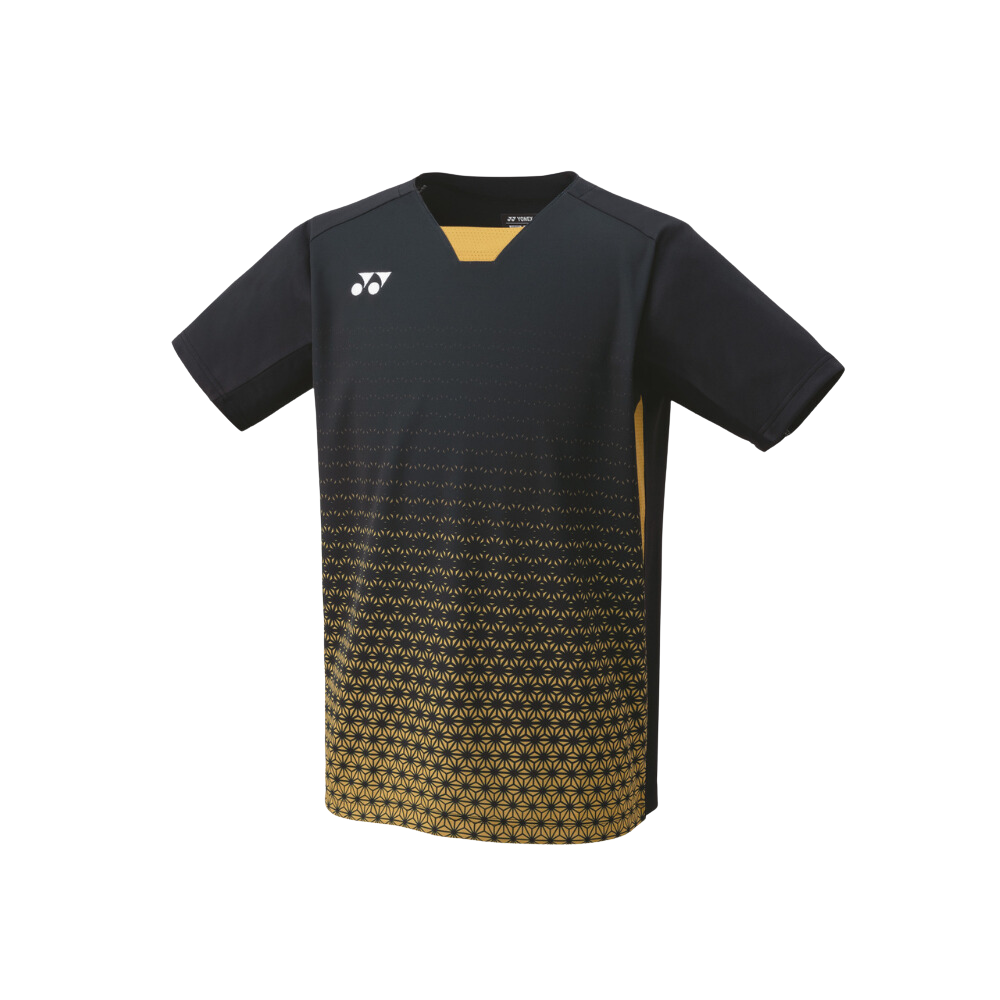 YONEX MEN'S CREW NECK SHIRT 10615YX BLACK GOLD (SLIM FIT)