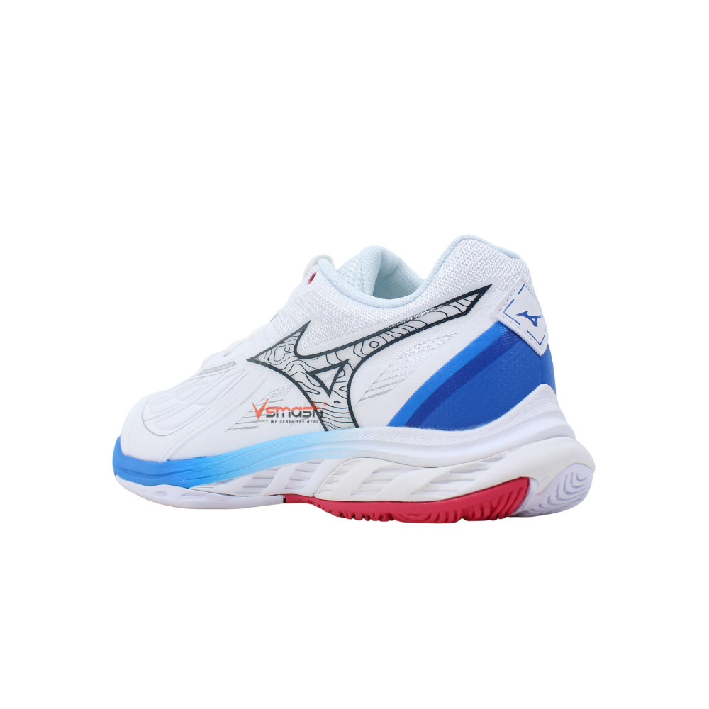 ミズノ WAVE FANG 2 FIT MIZUNO WAVE FANG 2 UNISEX BADMINTON SHOES WHITE/DRESS BLUES