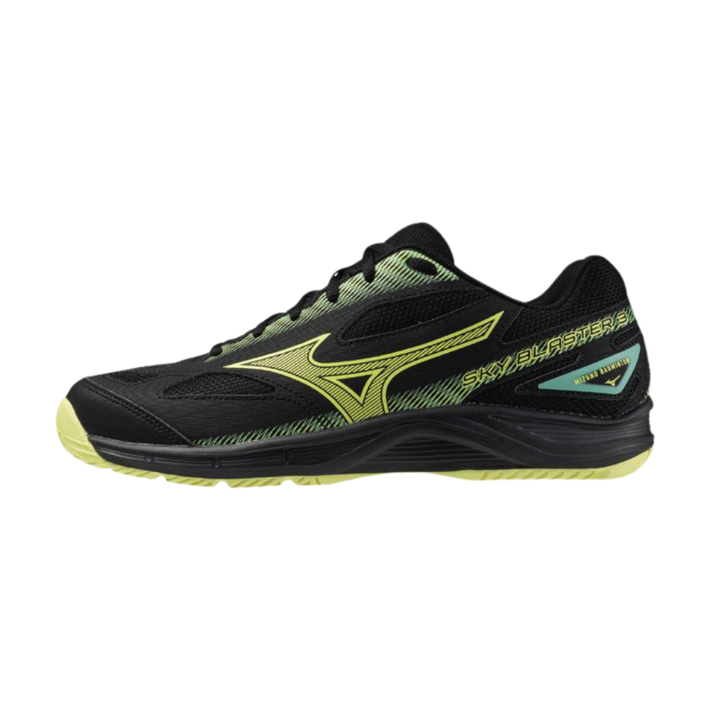 MIZUNO SKY BLASTER 3 UNISEX BADMINTON SHOES BLACK/SUNNY LIME  display picture 1
