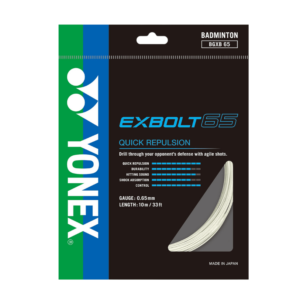 新製品情報も満載 STRING YONEX EXBOLT VSMASH | WHITE 65 ガット