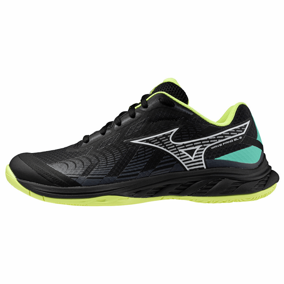 MIZUNO WAVE FANG EL 2 UNISEX BADMINTON SHOES BLACK/WHITE/SUNNY