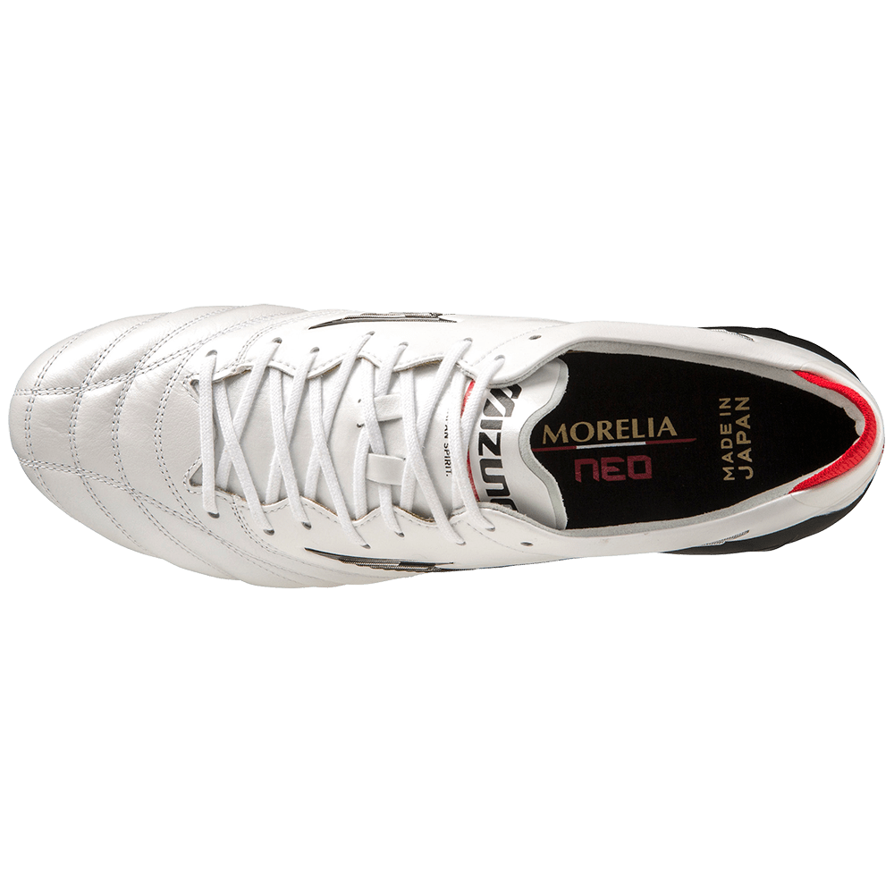 MIZUNO MORELIA NEO IV JAPAN FOOTBALL BOOTS WHITE/BLACK/CHINESE RED