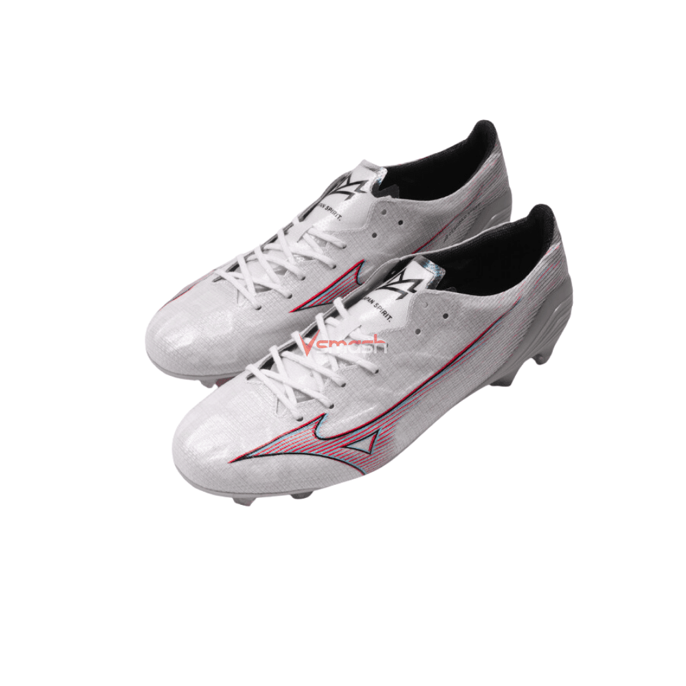 MIZUNO ALPHA JAPAN FOOTBALL BOOTS WHITE/IGNITION RED/801C (MD)