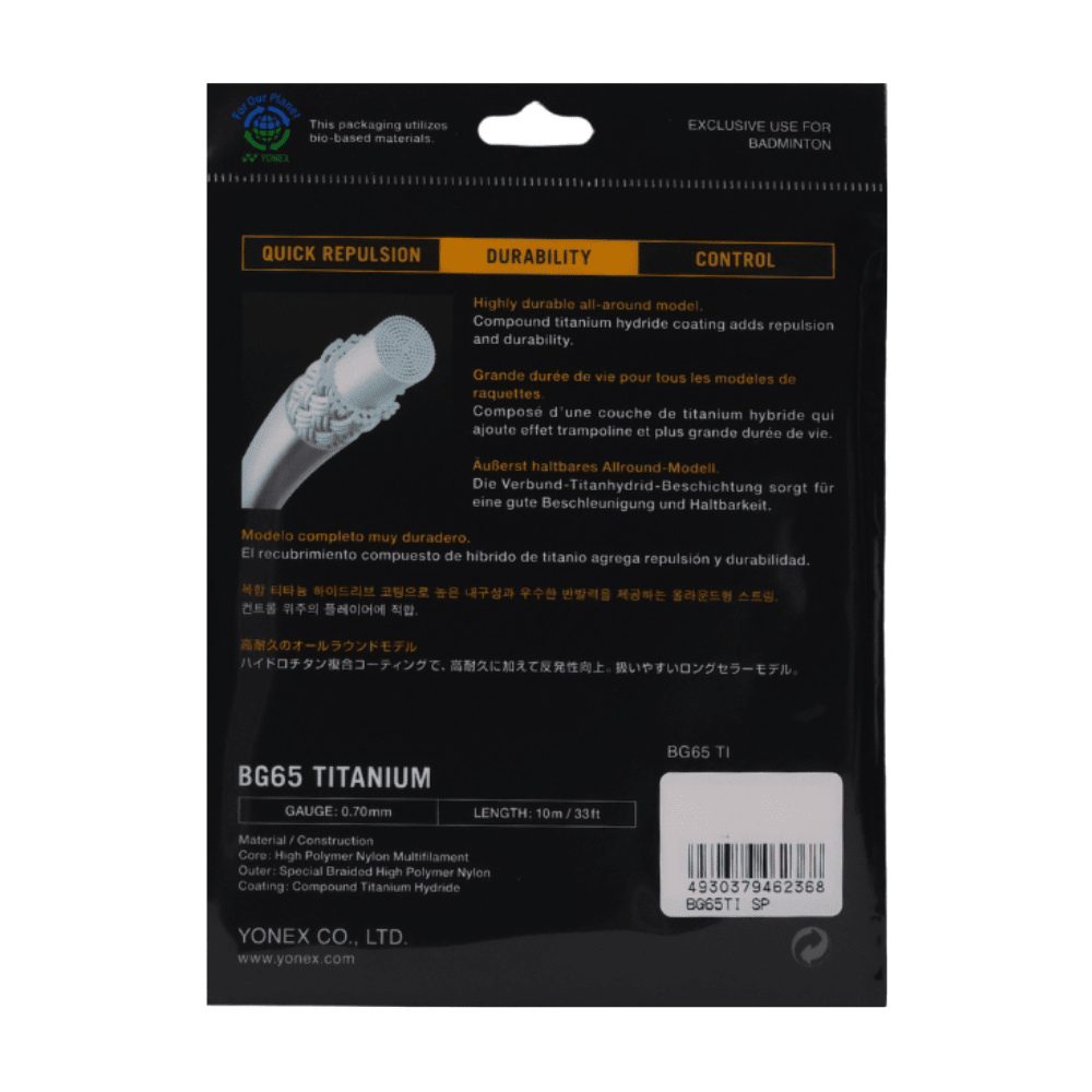 YONEX STRING BG65 TITANIUM RED