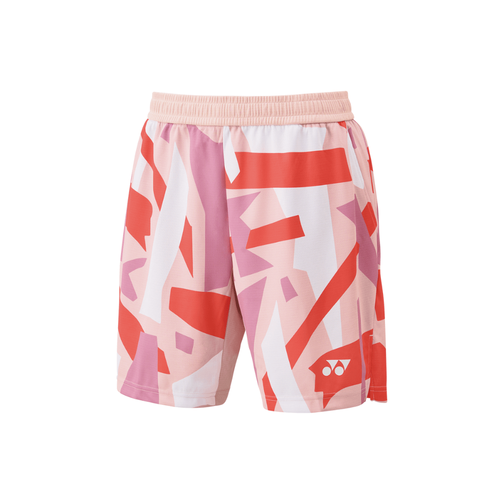 YONEX ピンク系抽象パターンパンツ YONEX MEN'S SHORTS 15203EX SMOKE PINK