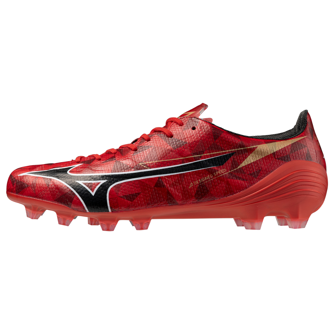 MIZUNO ALPHA 2 JAPAN FOOTBALL BOOTS RED/BLACK/GOLD