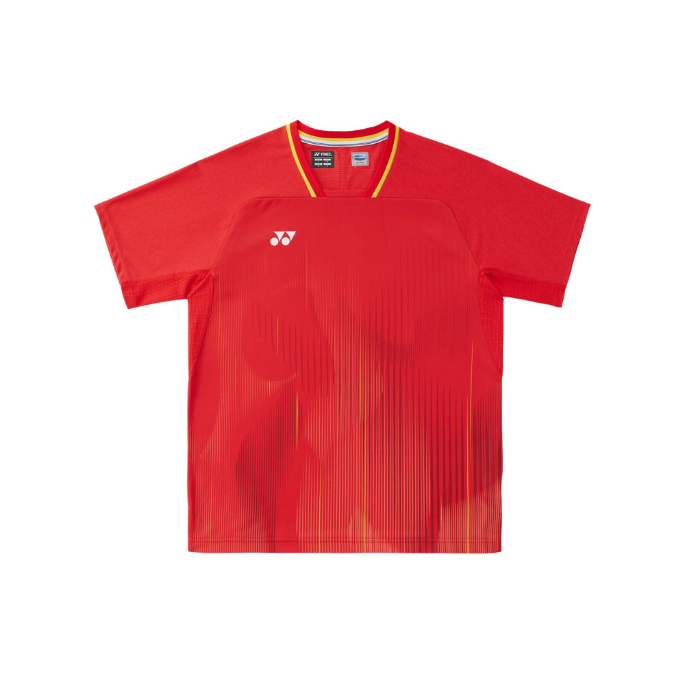 YONEX 埼玉 ユニフォーム レッド Lサイズ YONEX MEN'S CREW NECK SHIRT 10735YX BRIGHT RED (SLIM FIT)