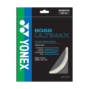 YONEX BG66 FORCE ホワイト 200m Yonex BG 66 Ultimax 200m Badminton String (Metallic White