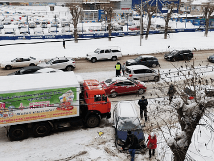 Массовое ДТП произошло в центре Новосибирска