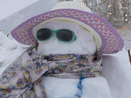 Новосибирцы слепили рекордное число снежных баб в одном месте