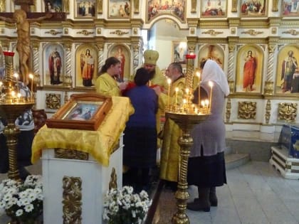 Архиерейская Литургия в Троицком соборе  р. п. Ордынское