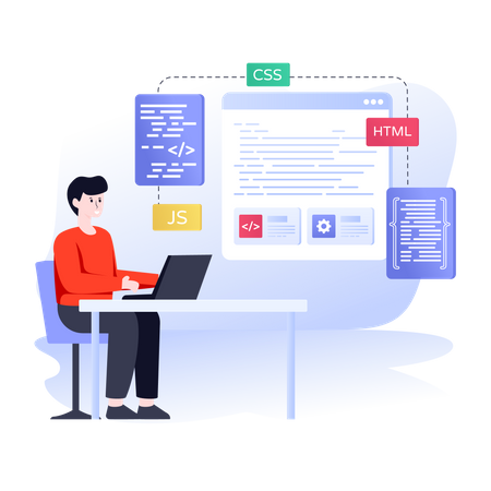 Illustration of web design and software engineering