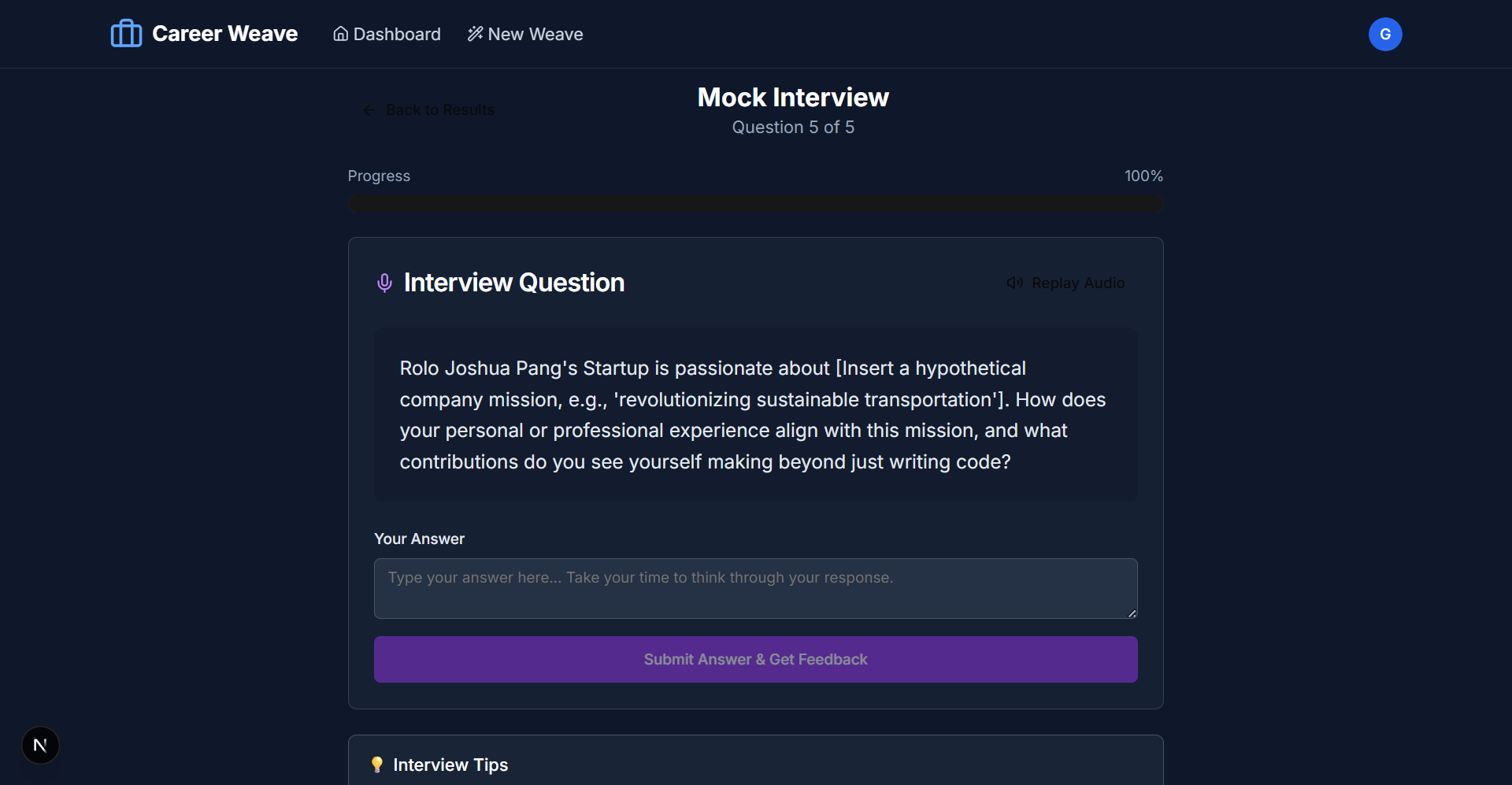 Step 5 – Mock Interview