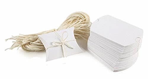 500 pcs set of white Kraft Paper Pillow favor Box Wedding Party, each of size 9 x 6.5 x 2.5 cm