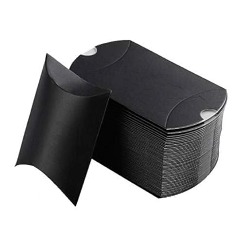 Bestgift 100 pcs Best Gift black Kraft Paper Pillow Favor Gift Box, each of size 9 x 6.5 x 2.5cm