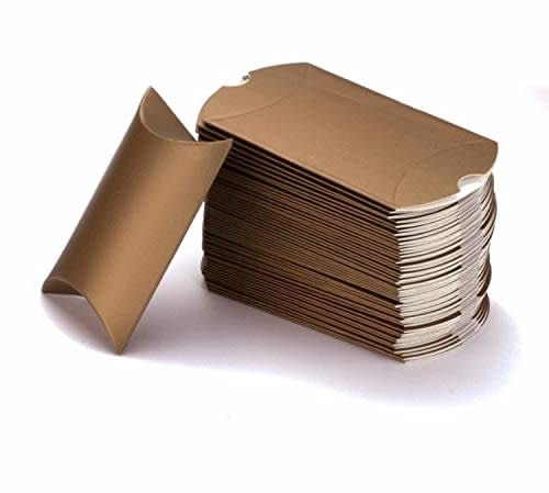 Best Gift Brown Kraft Paper Pillow Favor Gift Box 100 Pcs