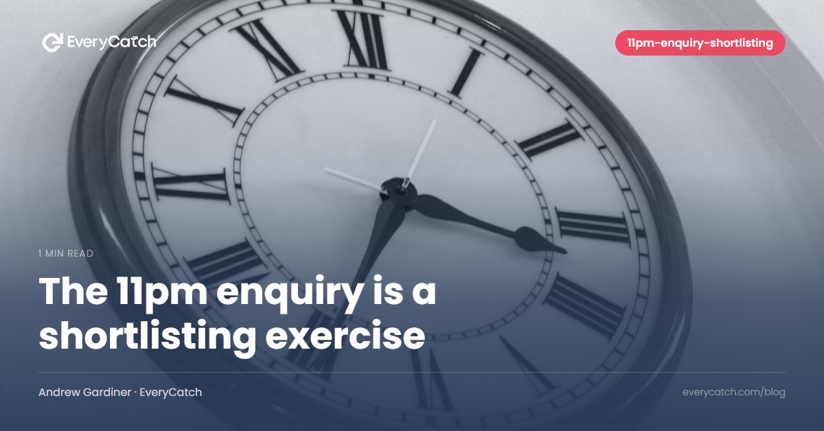 The 11pm enquiry is a shortlisting exercise