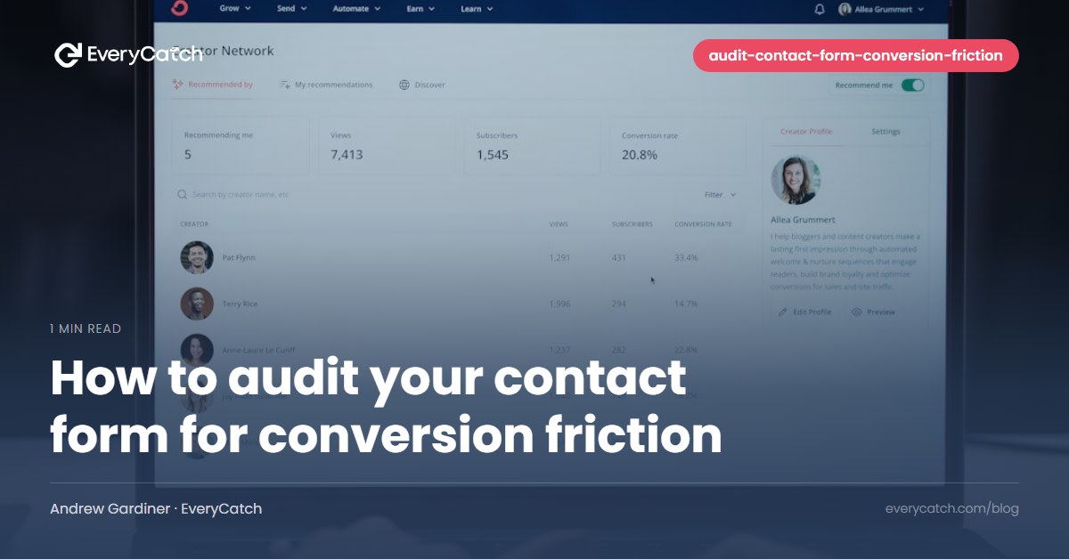 How to audit your contact form for conversion friction
