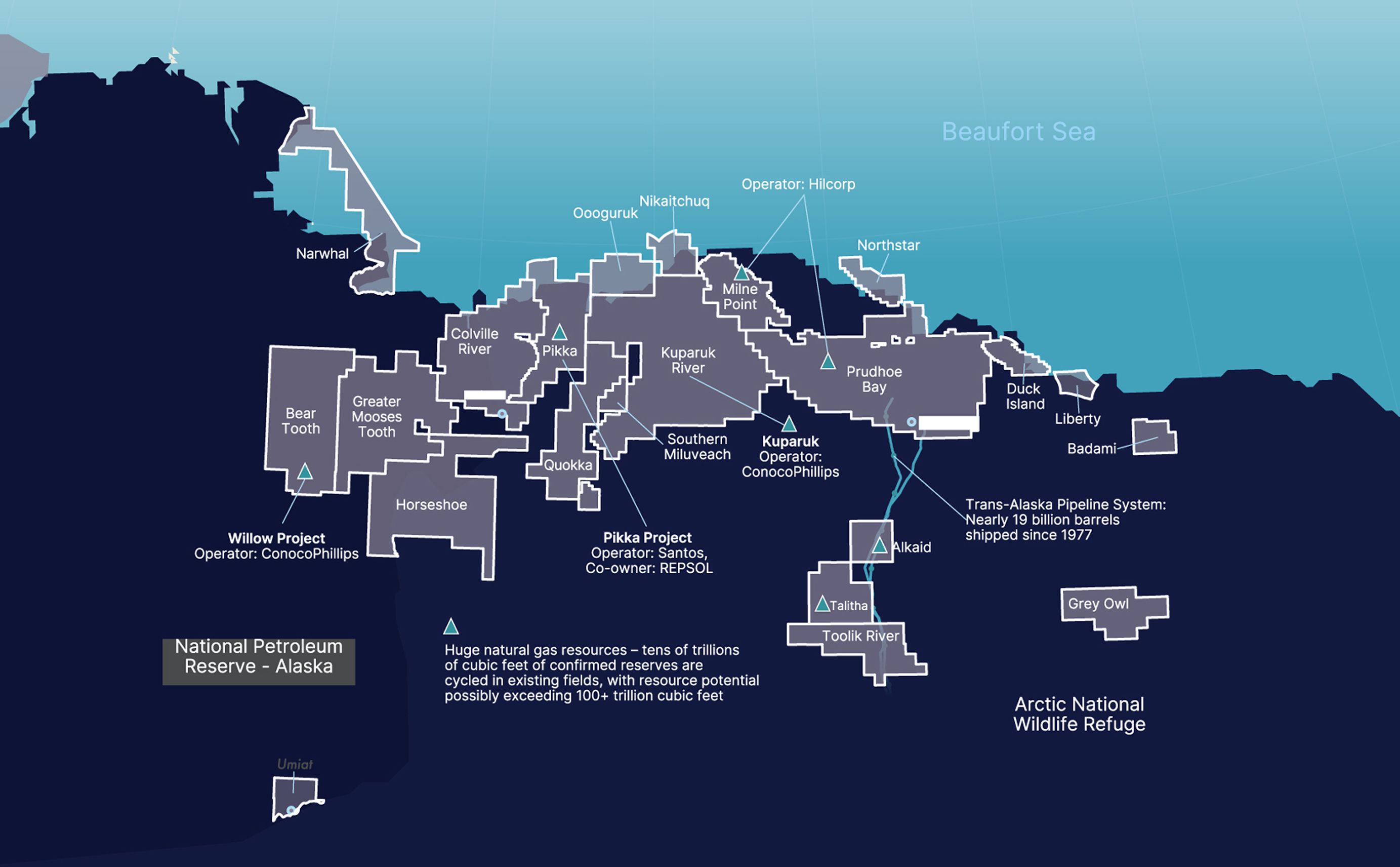 Alaska Oil & Gas Fields Map