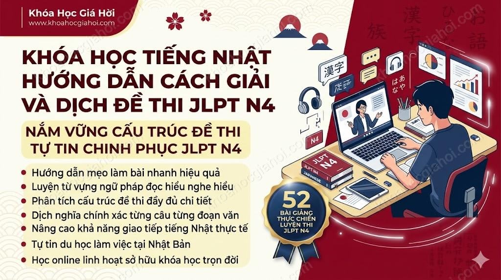 Khóa Học Tiếng Nhật Hướng Dẫn Cách Giải Và Dịch Đề Thi Jlpt N4