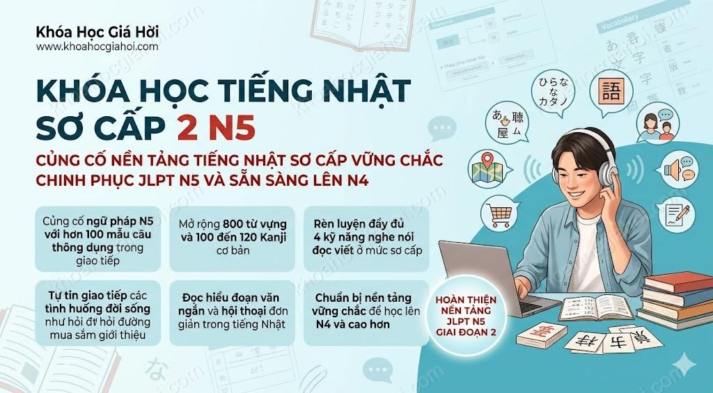 Khóa Học Tiếng Nhật Sơ Cấp 2 (N5)