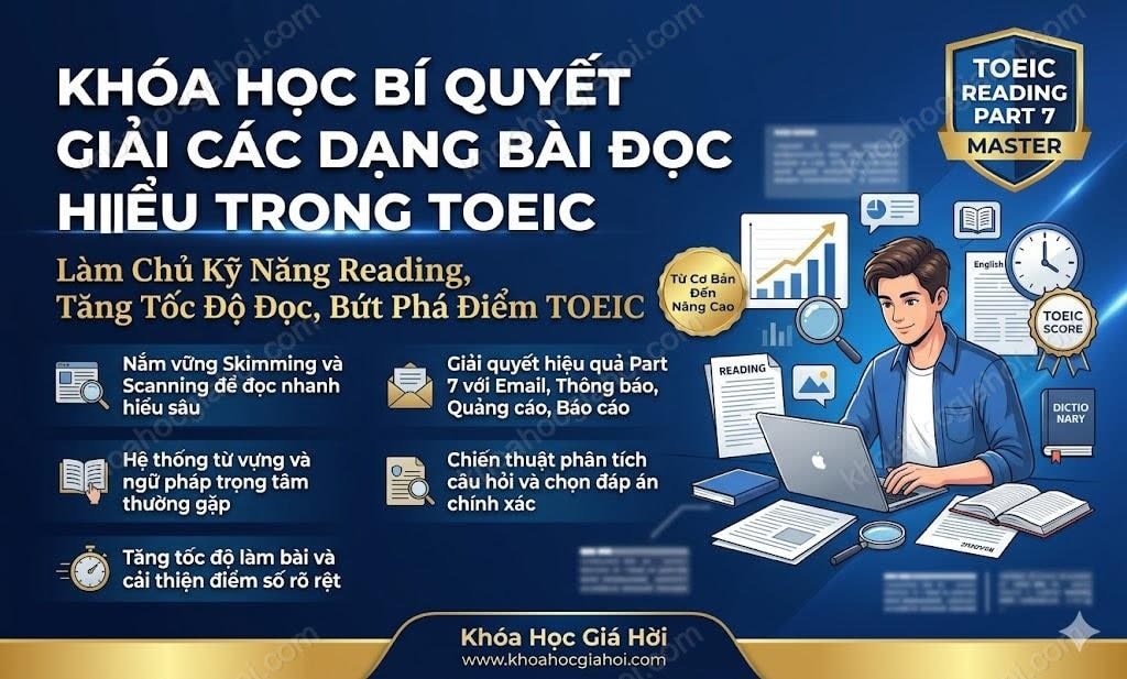Khóa Học Bí Quyết Giải Các Dạng Bài Đọc Hiểu Trong Toeic