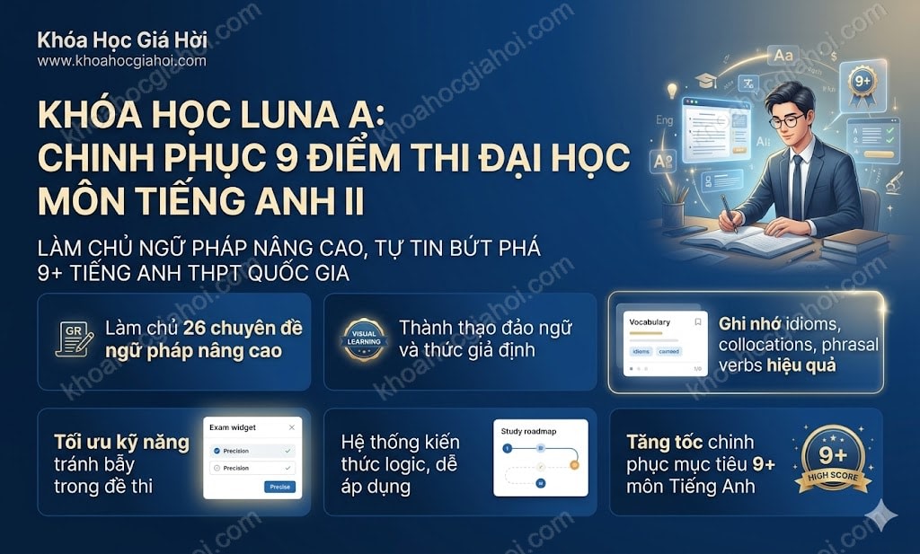 Khóa Học Luna A: Chinh Phục 9 Điểm Thi Đại Học Môn Tiếng Anh II