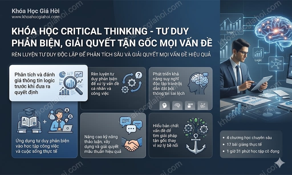 Khóa Học Critical Thinking - Tư Duy Phản Biện, Giải Quyết Tận Gốc Mọi Vấn Đề