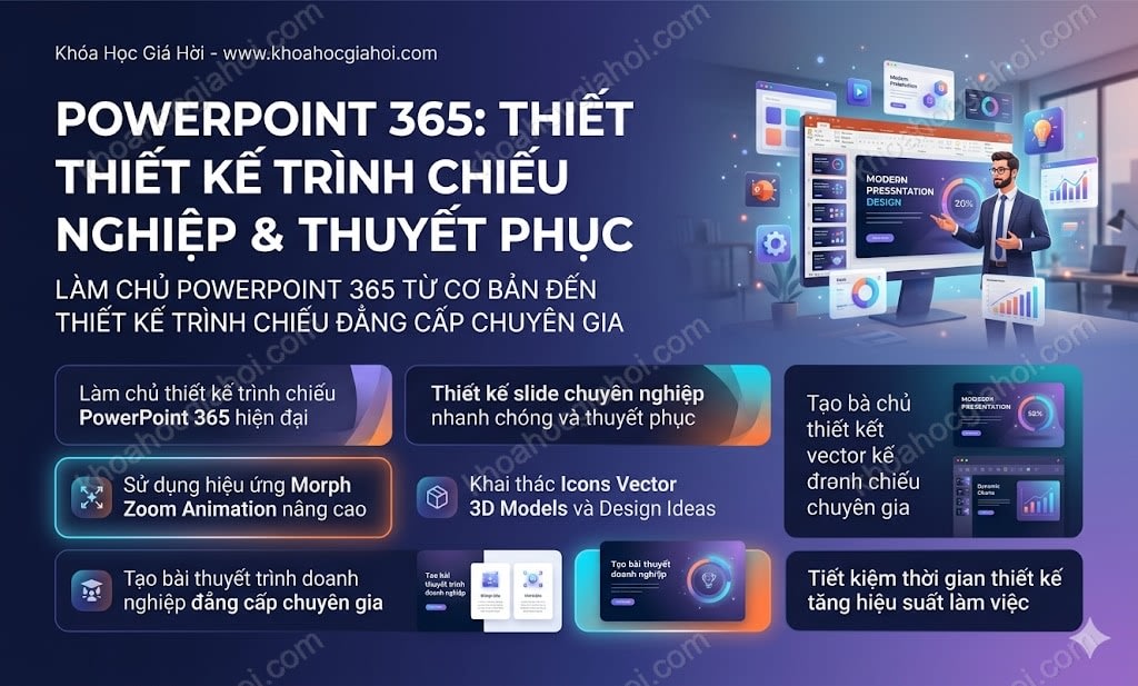 Khóa học PowerPoint 365: Thiết kế trình chiếu chuyên nghiệp & thuyết phục