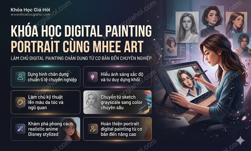 Khóa Học Digital Painting Portrait Cùng Mhee Art