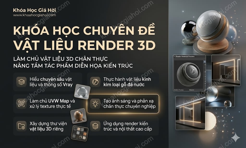 Khóa Học Chuyên Đề Vật Liệu Render 3d