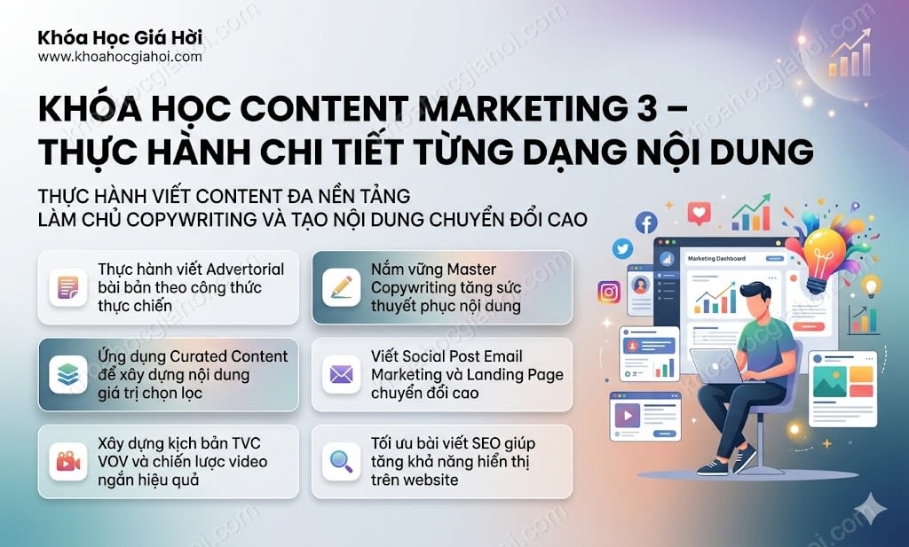 Khóa Học Content Marketing 3 – Thực Hành Chi Tiết Từng Dạng Nội Dung