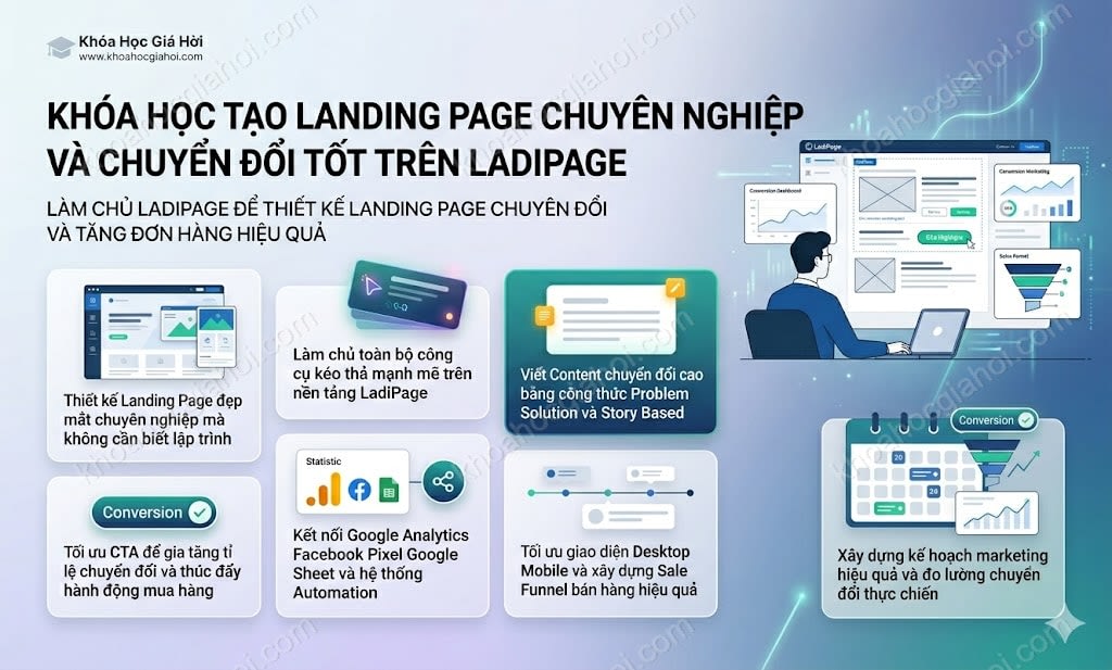 Khóa Học Tạo Landing Page Chuyên Nghiệp Và Chuyển Đổi Tốt Trên Ladipage