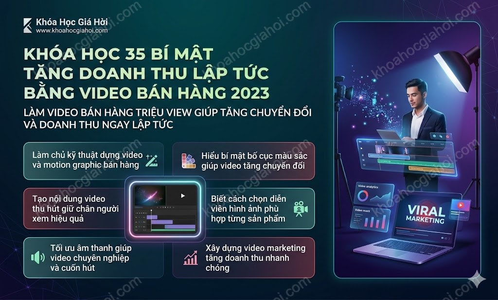Khóa Học 35 Bí Mật Tăng Doanh Thu Lập Tức Bằng Video Bán Hàng 2023
