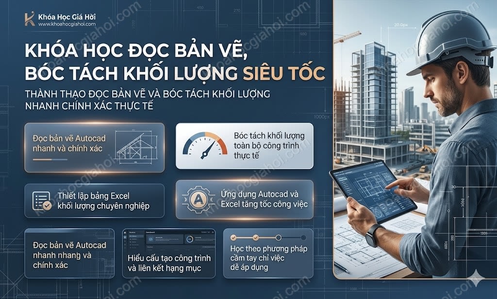 Khóa Học Đọc Bản Vẽ, Bóc Tách Khối Lượng Siêu Tốc