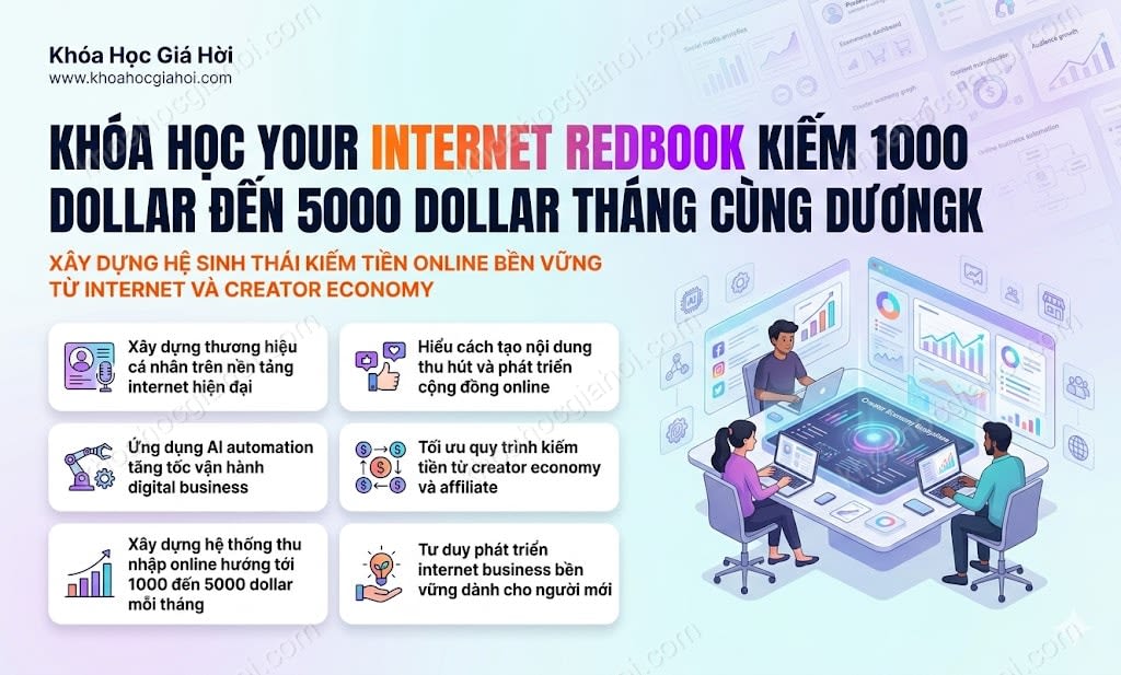 Khóa Học Your Internet Redbook – Kiếm 1000$ – 5000$/tháng Cùng Dươngk