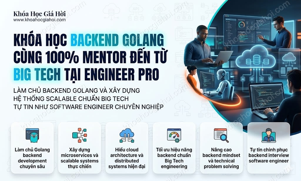 Khóa Học Backend Golang Cùng 100% Mentor Đến Từ Big Tech Tại Engineer Pro