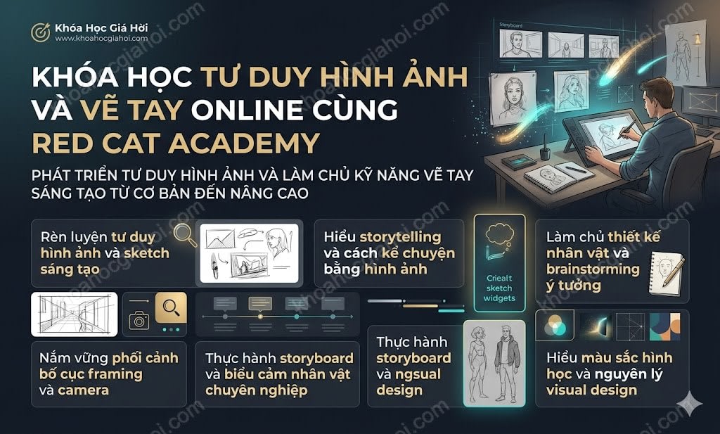 Khóa Học Tư Duy Hình Ảnh Và Vẽ Tay Online Cùng Red Cat Academy
