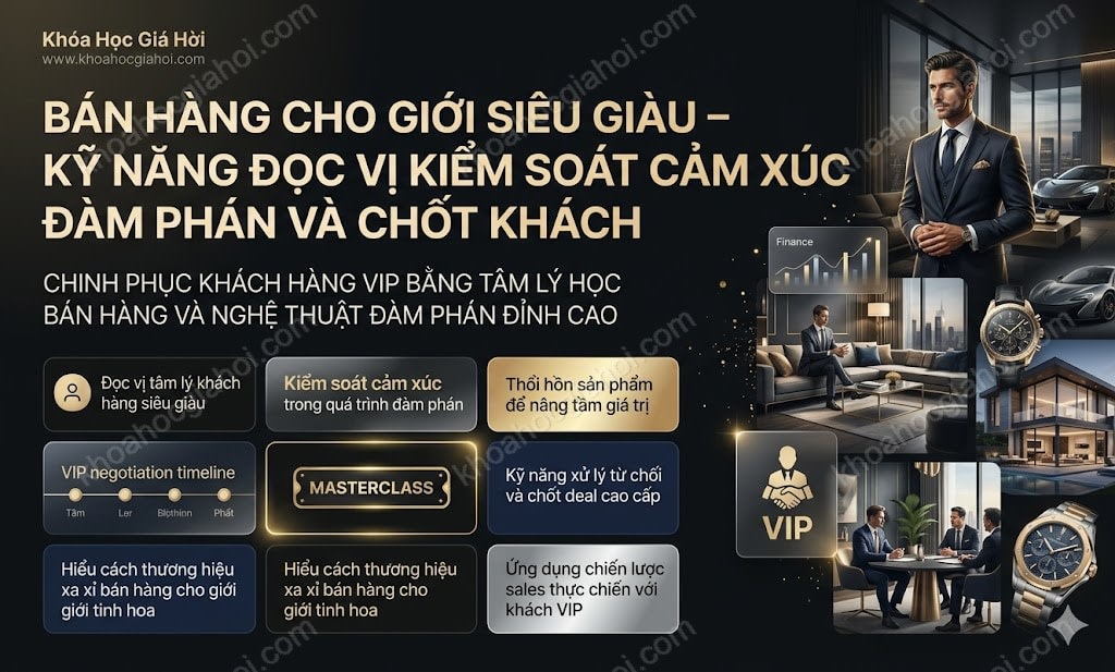 Bán Hàng Cho Giới Siêu Giàu – Kỹ Năng Đọc Vị, Kiểm Soát Cảm Xúc, Đàm Phán Và Chốt Khách