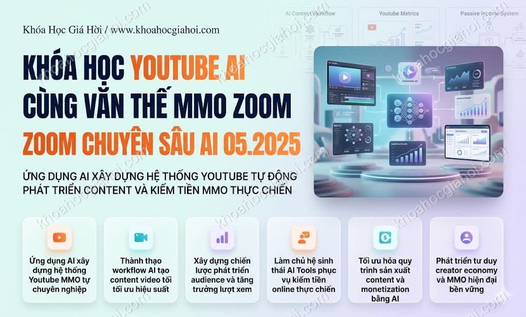 Khóa Học Youtube AI Cùng Văn Thế MMO – Zoom Chuyên Sâu AI 05.2025