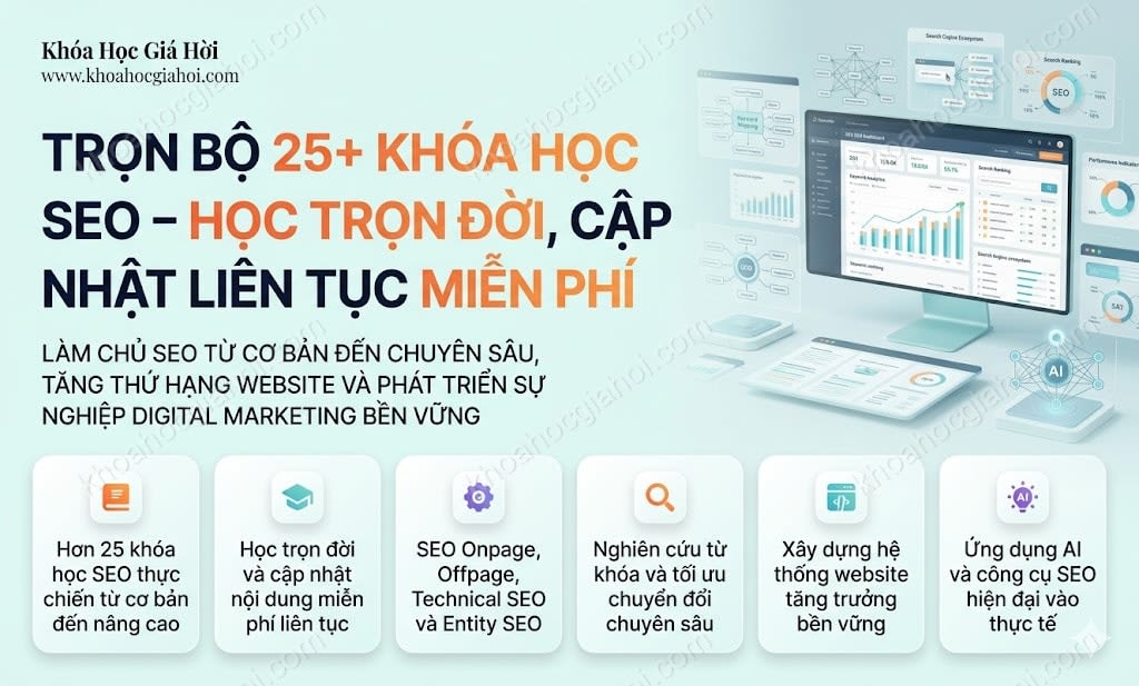 Trọn Bộ 25+ Khóa Học SEO – Học Trọn Đời, Cập Nhật Liên Tục Miễn Phí
