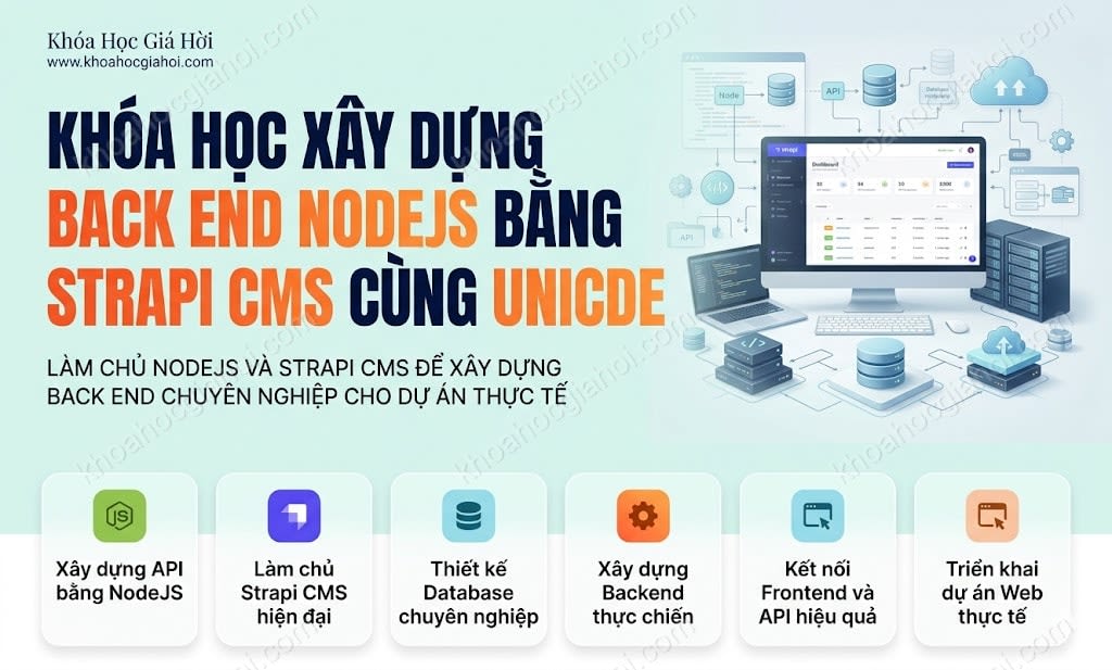 Khóa Học Xây Dựng Back-End Nodejs Bằng Strapi CMS Cùng Unicode