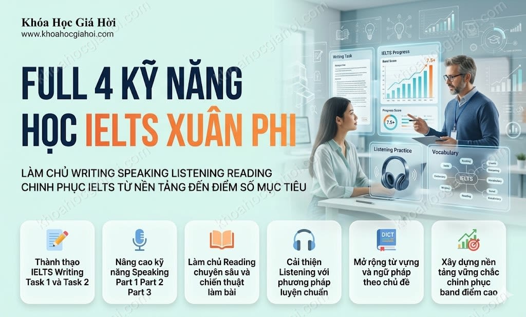 Full 4 Kỹ Năng Học IELTS Xuân Phi