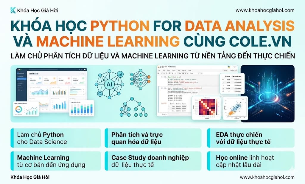 Khóa Học Khóa Python For Data Analysis & Machine Learning Cùng Cole.vn Khóa Học Khóa Python For Data Analysis & Machine Learning Cùng Cole.vn