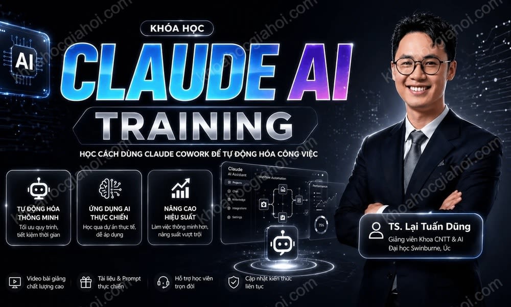 Khoá Claude AI Training TS. Lại Tuấn Dũng (Dũng Lại Lập Trình) – Huấn Luyện Claude AI Cho Công Việc