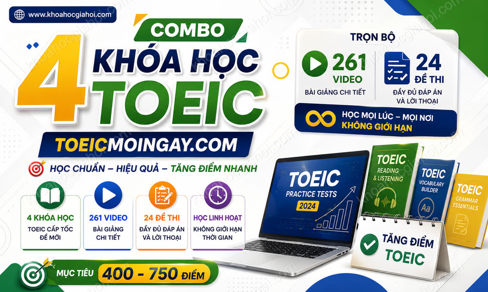 Combo 4 Khóa Học Toeic – Toeicmoingay.com