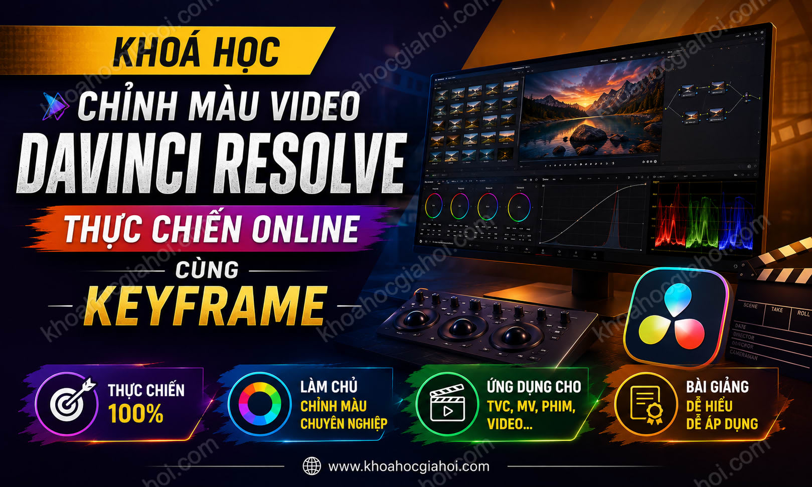 Khoá Học Chỉnh Màu Video Davinci Resolve Thực Chiến Online Cùng Keyframe